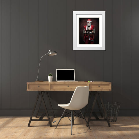 Xmas Is Cancelled White Modern Wood Framed Art Print with Double Matting by Damsten, Petri