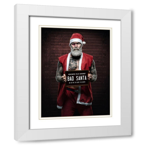 Xmas Is Cancelled White Modern Wood Framed Art Print with Double Matting by Damsten, Petri