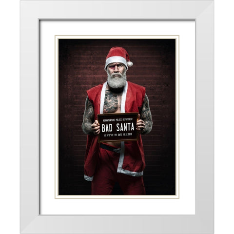 Xmas Is Cancelled White Modern Wood Framed Art Print with Double Matting by Damsten, Petri
