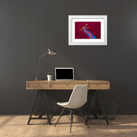 Incensing Work White Modern Wood Framed Art Print with Double Matting by Khan Ronnie, Azim