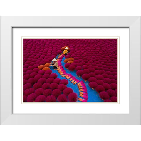 Incensing Work White Modern Wood Framed Art Print with Double Matting by Khan Ronnie, Azim