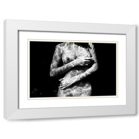 Underwater Nude I White Modern Wood Framed Art Print with Double Matting by Ross, Francisco