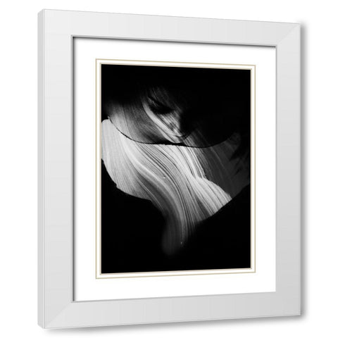 Mystery White Modern Wood Framed Art Print with Double Matting by Kovacevic, Mirjana