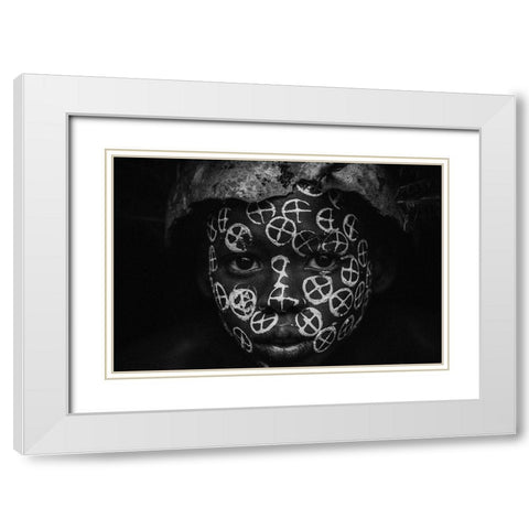 No.101 White Modern Wood Framed Art Print with Double Matting by M, Adirek