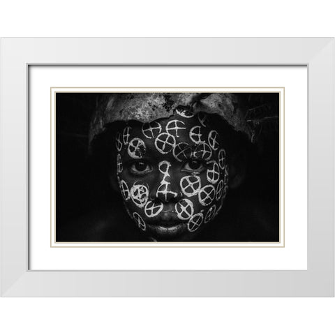 No.101 White Modern Wood Framed Art Print with Double Matting by M, Adirek