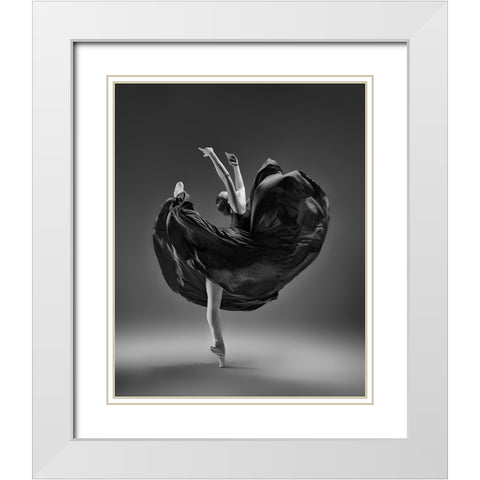 Untitled White Modern Wood Framed Art Print with Double Matting by Li, Rob