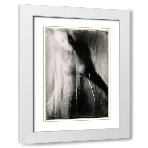 Untitled White Modern Wood Framed Art Print with Double Matting by Bousca, Bogdan