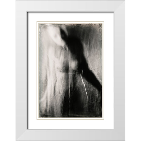 Untitled White Modern Wood Framed Art Print with Double Matting by Bousca, Bogdan