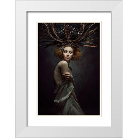 In Dreams White Modern Wood Framed Art Print with Double Matting by Siegart