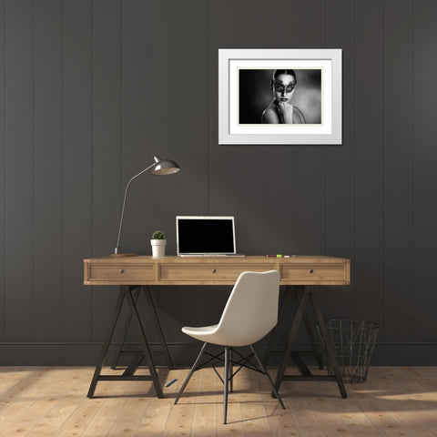 Unknown White Modern Wood Framed Art Print with Double Matting by Tambe, Peppe
