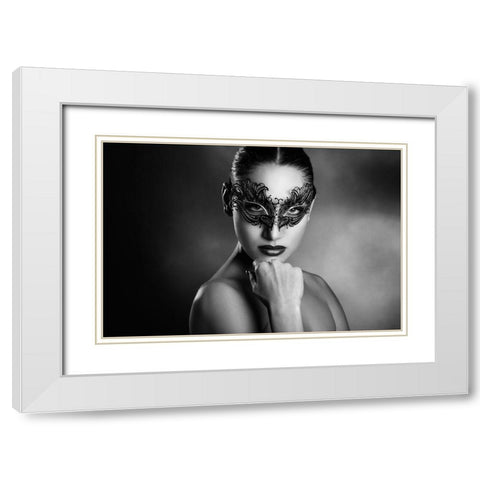 Unknown White Modern Wood Framed Art Print with Double Matting by Tambe, Peppe