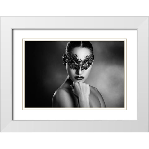 Unknown White Modern Wood Framed Art Print with Double Matting by Tambe, Peppe