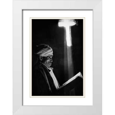 The Holy Book White Modern Wood Framed Art Print with Double Matting by Cavalli, Giovanni