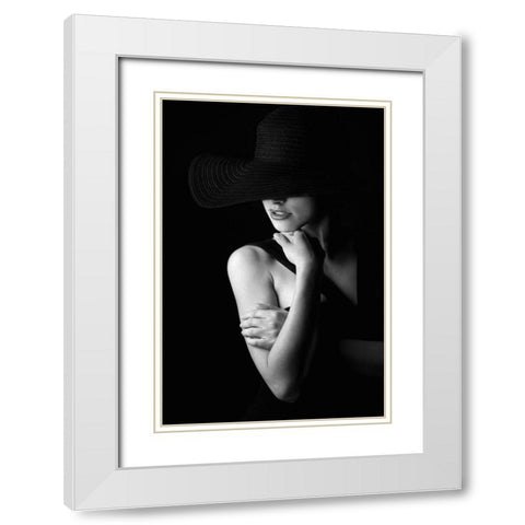 Untitled White Modern Wood Framed Art Print with Double Matting by Kostadinov, Bobby