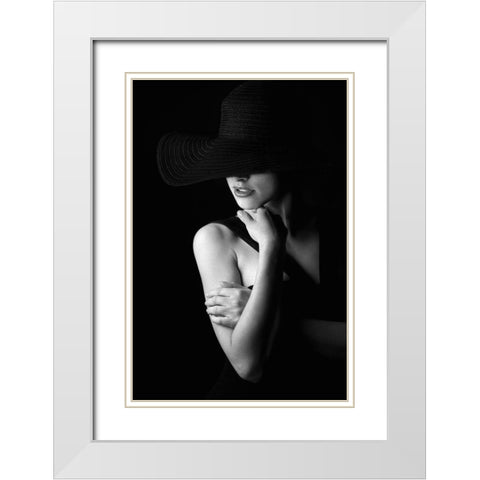 Untitled White Modern Wood Framed Art Print with Double Matting by Kostadinov, Bobby