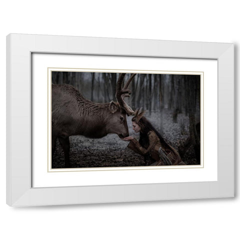 * White Modern Wood Framed Art Print with Double Matting by Barantseva, Olga