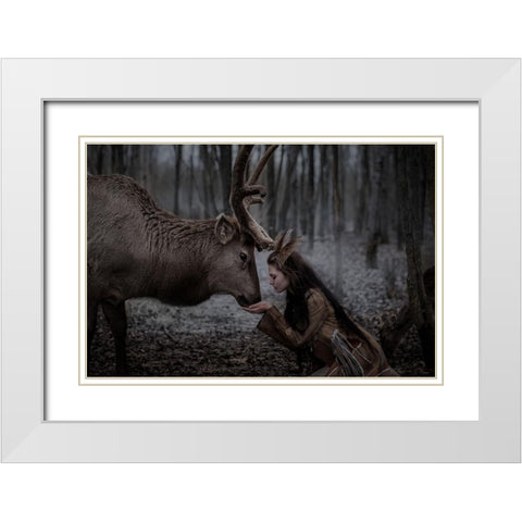 * White Modern Wood Framed Art Print with Double Matting by Barantseva, Olga