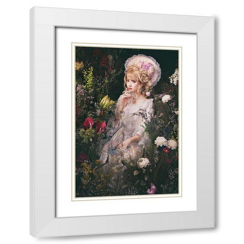 Weddingdoll White Modern Wood Framed Art Print with Double Matting by Kiyota, Daisuke