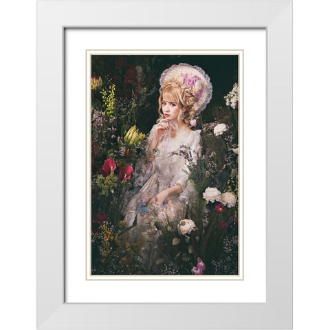 Weddingdoll White Modern Wood Framed Art Print with Double Matting by Kiyota, Daisuke