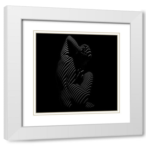 Untitled White Modern Wood Framed Art Print with Double Matting by Cloud, Mountain