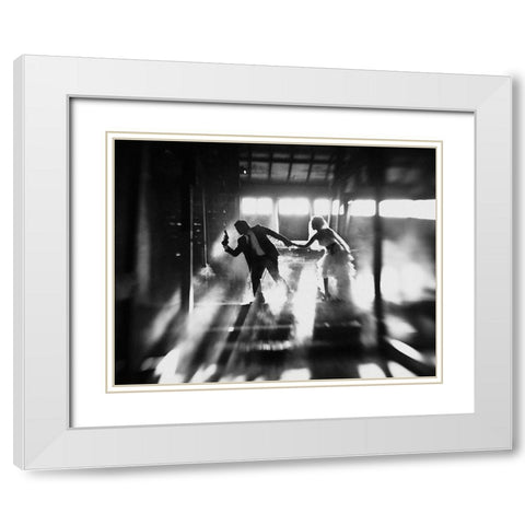 Runaway Bride White Modern Wood Framed Art Print with Double Matting by Kisworo, Sebastian