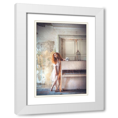Redhead Muse White Modern Wood Framed Art Print with Double Matting by Bolgov (Axe), Ruslan