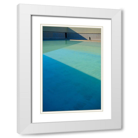 Zig Zag Effect White Modern Wood Framed Art Print with Double Matting by Joseph, Florentinus