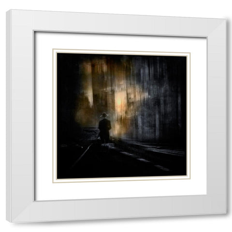 Hope White Modern Wood Framed Art Print with Double Matting by Pansky, Rachel