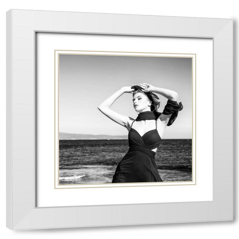 Model White Modern Wood Framed Art Print with Double Matting by OTU, Metin