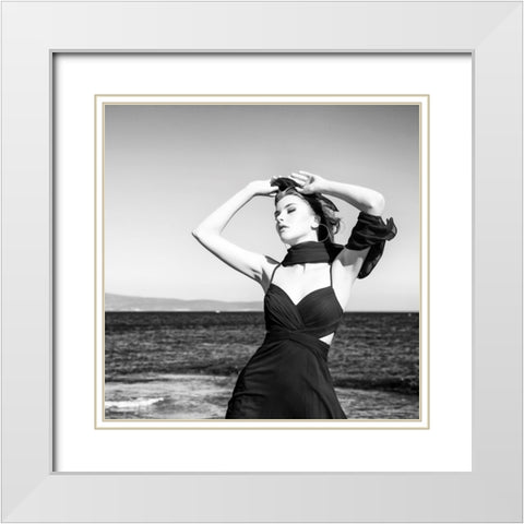 Model White Modern Wood Framed Art Print with Double Matting by OTU, Metin