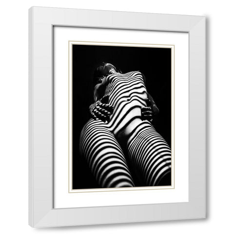 Untitled White Modern Wood Framed Art Print with Double Matting by Faletkin, Mikhail