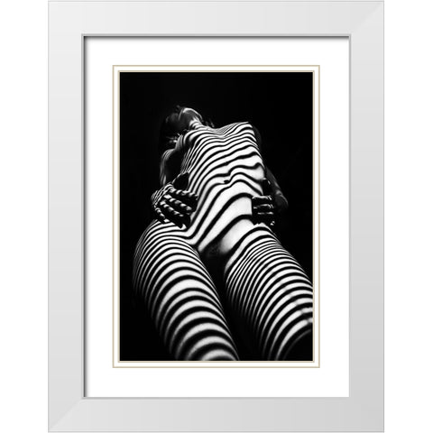 Untitled White Modern Wood Framed Art Print with Double Matting by Faletkin, Mikhail