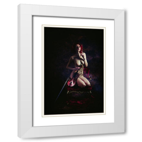 The Violinist White Modern Wood Framed Art Print with Double Matting by Bolgov (Axe), Ruslan