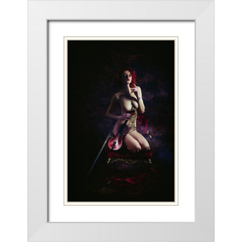 The Violinist White Modern Wood Framed Art Print with Double Matting by Bolgov (Axe), Ruslan