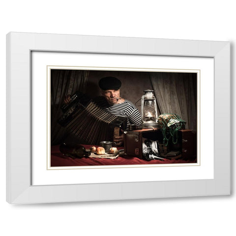 12.04.1961 White Modern Wood Framed Art Print with Double Matting by Cherkasov, Viktor