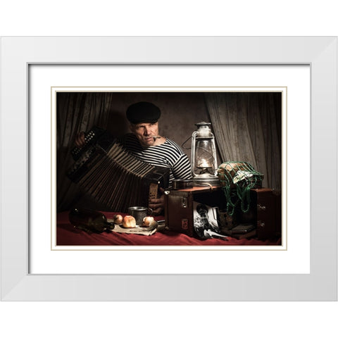 12.04.1961 White Modern Wood Framed Art Print with Double Matting by Cherkasov, Viktor