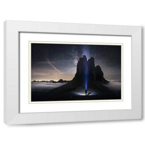 Lightguide White Modern Wood Framed Art Print with Double Matting by Nienartowicz, Karol