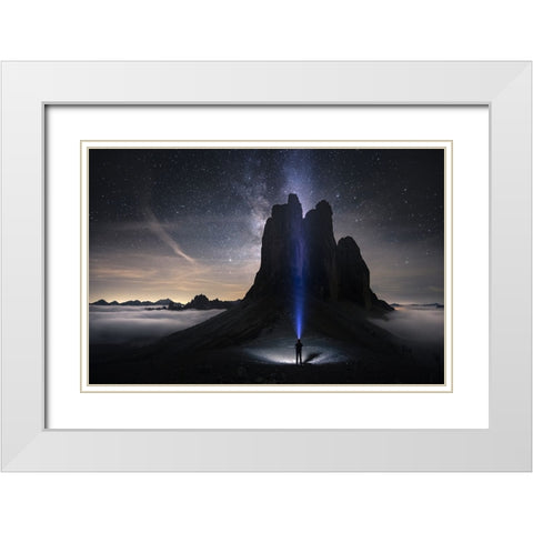 Lightguide White Modern Wood Framed Art Print with Double Matting by Nienartowicz, Karol