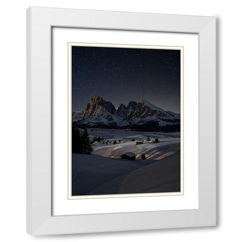 Night Under The Stars White Modern Wood Framed Art Print with Double Matting by Zappia, Andrea