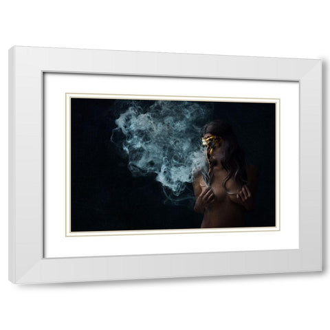 Carnivale Series 10 White Modern Wood Framed Art Print with Double Matting by Benvenuti, Laura