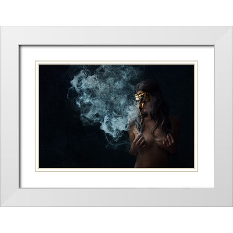 Carnivale Series 10 White Modern Wood Framed Art Print with Double Matting by Benvenuti, Laura