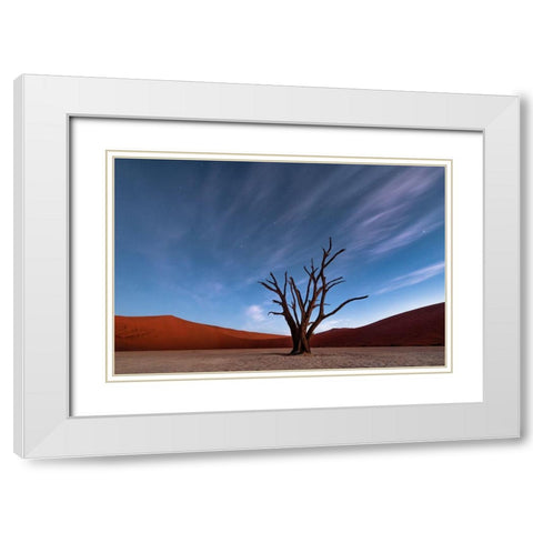 Deadvlei At Dusk White Modern Wood Framed Art Print with Double Matting by Ruoppolo, Luigi