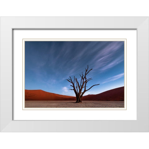 Deadvlei At Dusk White Modern Wood Framed Art Print with Double Matting by Ruoppolo, Luigi
