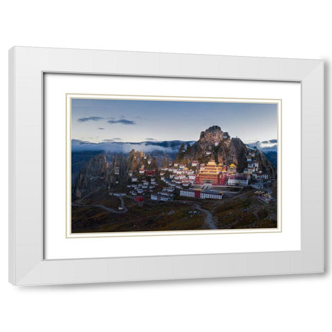 Triten Norbutse White Modern Wood Framed Art Print with Double Matting by Simoon