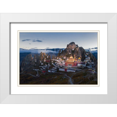 Triten Norbutse White Modern Wood Framed Art Print with Double Matting by Simoon