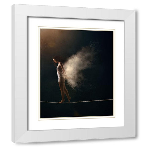 Burning-SLow White Modern Wood Framed Art Print with Double Matting by Benvenuti, Laura