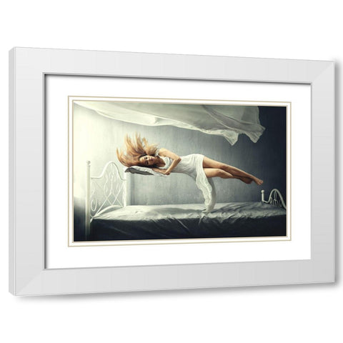 Sleeping Beauty White Modern Wood Framed Art Print with Double Matting by Kisworo, Sebastian