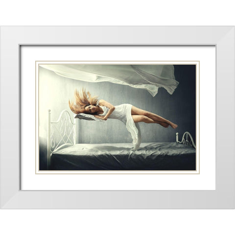 Sleeping Beauty White Modern Wood Framed Art Print with Double Matting by Kisworo, Sebastian