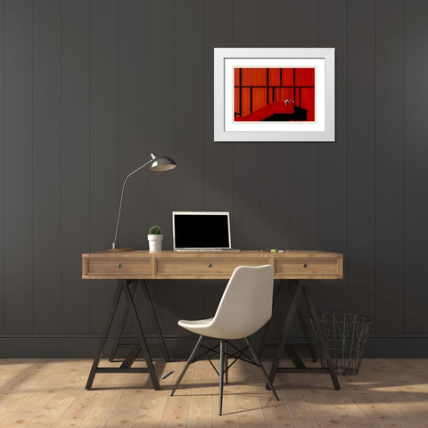 Fashion Geometry White Modern Wood Framed Art Print with Double Matting by Bolgov, Ruslan
