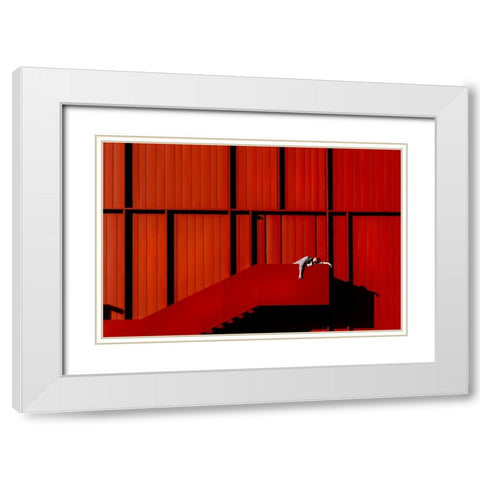 Fashion Geometry White Modern Wood Framed Art Print with Double Matting by Bolgov, Ruslan